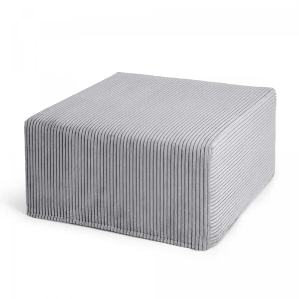 Stor fyrkantig grå puff CORD Slim 60x30