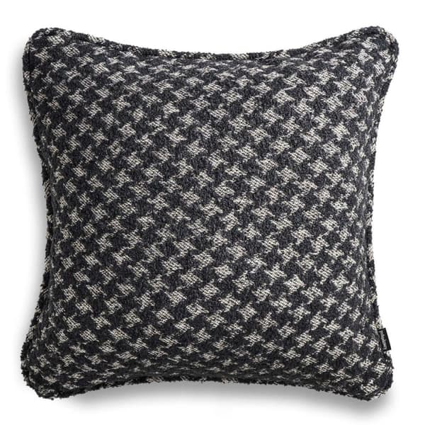 Houndstooth svart prydnadskudde 50x50