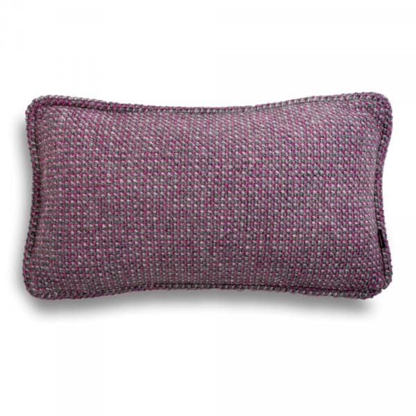 Violetti ja harmaa villatyyny 50x30