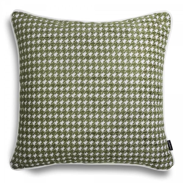 Grønt sæt hyggelige + houndstooth dekorative puder 45x45