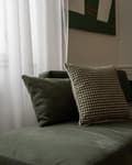 Miniatyrbillede 2 af 4: Grønt sæt hyggelige + houndstooth dekorative puder 45x45