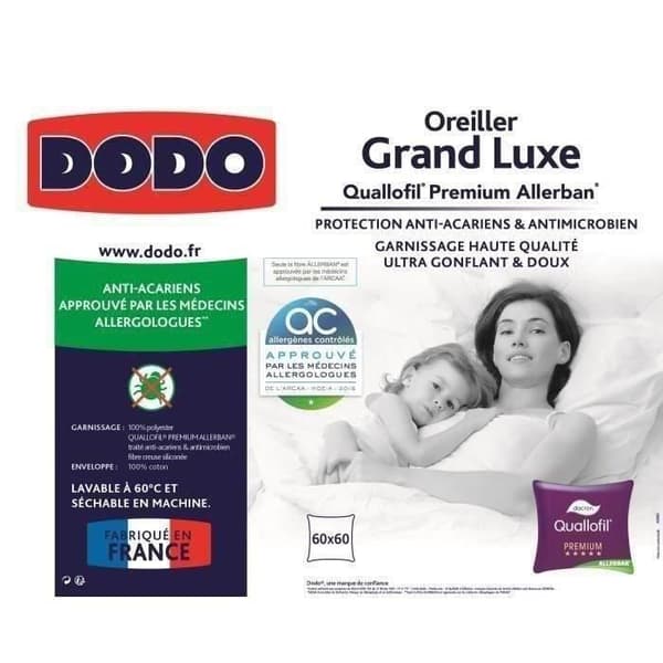DODO Kudde Grand luxe Quallofil Allerban - 60 x 60 cm - Vit