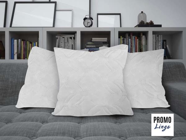 Set med 2 fasta kuddar 60x60cm med Memory Flake, fyrkantig anti-kvalster och anti-allergikudde PROMOLINGE