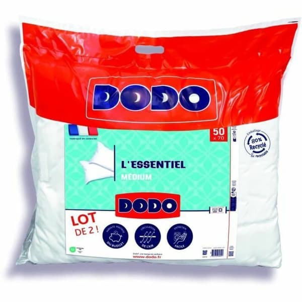 Sett med to puter DODO L'Essentiel Médium Hvit 50 x 70 cm