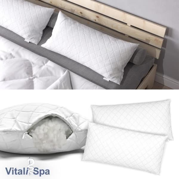 VitaliSpa set med 2 mikrofiberkuddar 40 x 80 cm lämplig för allergiker