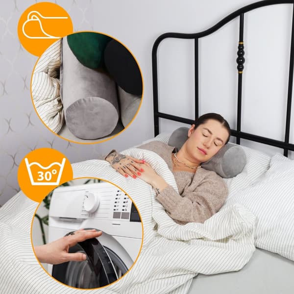 Nackrullkudde med Visco Foam Velvet - kudde rull nackkudde nackrulle kuddrulle