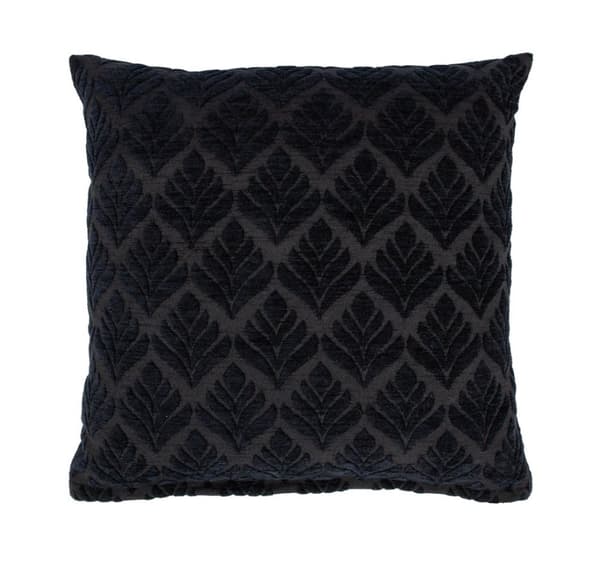 Kudde TEDDY 45x45cm, svart blommotiv
