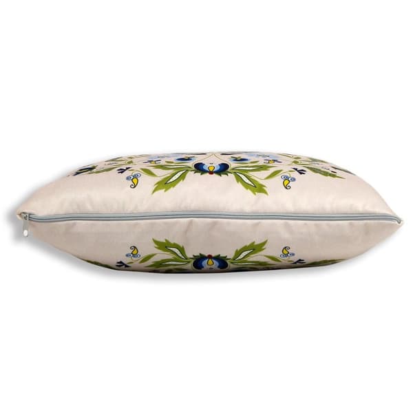 Kashubisk folkebuketpude beige