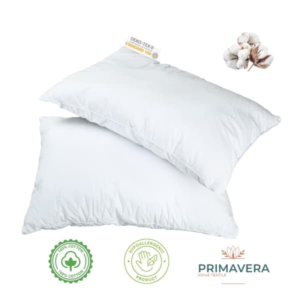 Mikrofiber sängkudde 50x60 cm – 2-pack | Oeko-Tex certifierad, tvättbar 60°C | Mjuk & ergonomisk sovkudde för sidosovare – 700g