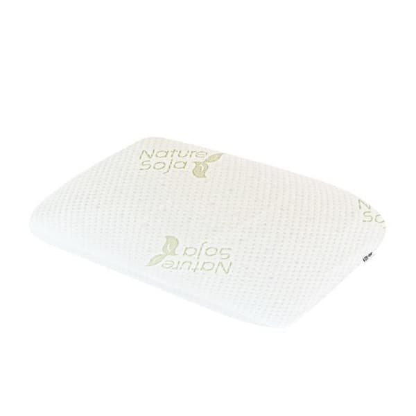 Ortopedisk och ergonomisk kudde av memory foam (naturlig organisk soja) - Bomullsfiberöverdrag 60x40 cm