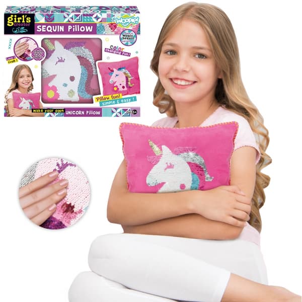 WOOPIE ART & FUN Kreativ Uppsättning Kudde för Dekorering av Enhörning