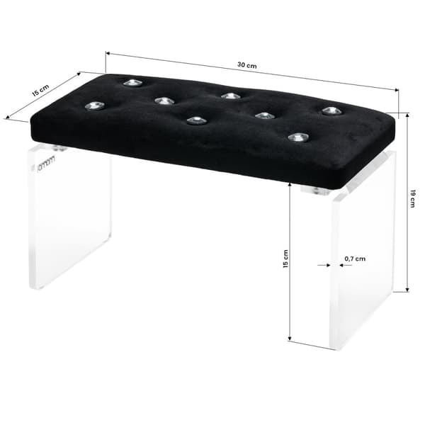 Momo Diamond Velour Manikyr Ställ Svart