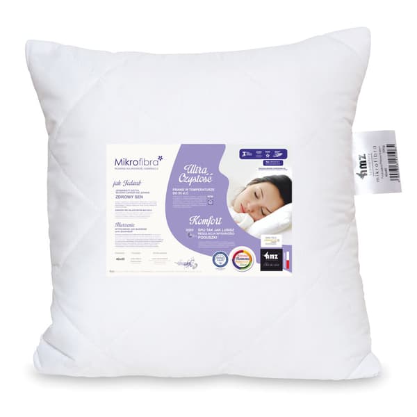 Anti-allergisk kudde mjuk 40x40 AMZ mikrofiber vit