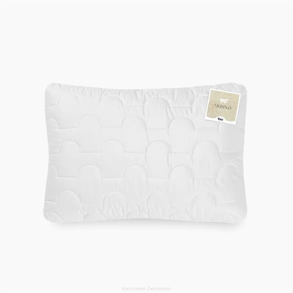 Uldpude 50x60 MERINO quiltet uden lynlås hvid