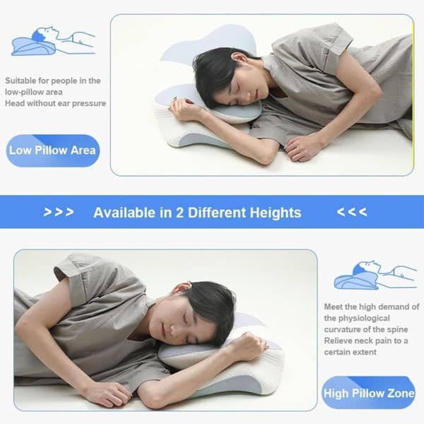 Fjärilsformad nackkudde, ergonomisk memory foam-kudde med nackstöd, passar alla sovpositioner