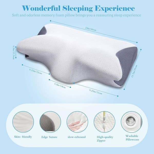 Ergonomisk cervikal kudde Memory Foam Kudde Ortopedisk kudde Anti Snarkning Smärtkvalster 50*30*11cm