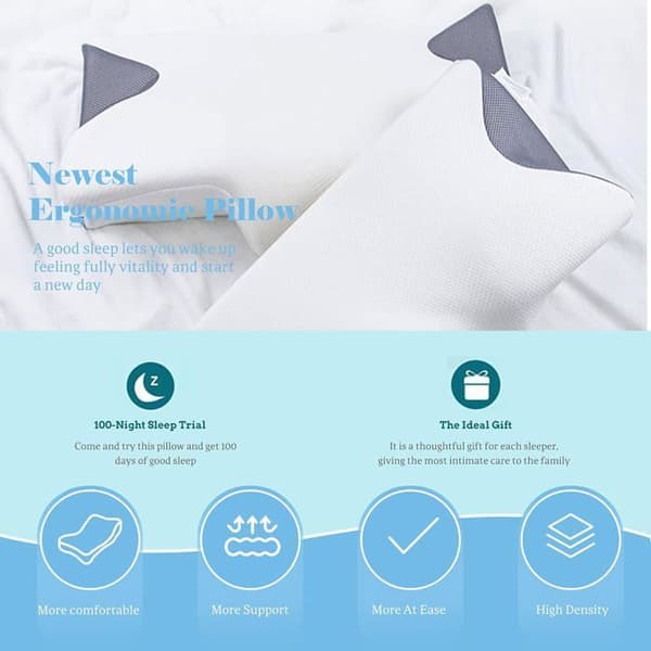 Ergonomisk cervikal kudde Memory Foam Kudde Ortopedisk kudde Anti Snarkning Smärtkvalster 50*30*11cm