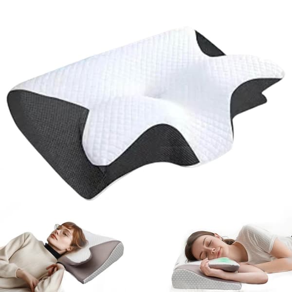 Memory Skum Nakke Støttepude, Ergonomisk Design, Åndbar Pudevårds,sort