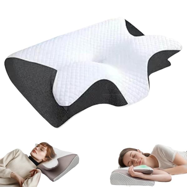 Memory Skum Nakke Støttepude, Ergonomisk Design, Åndbar Pudevårds,sort
