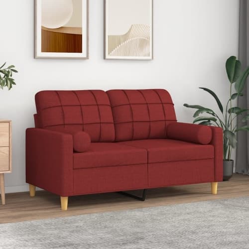 Prydnadskuddar 2 st vinröd Ø15x50 cm tyg