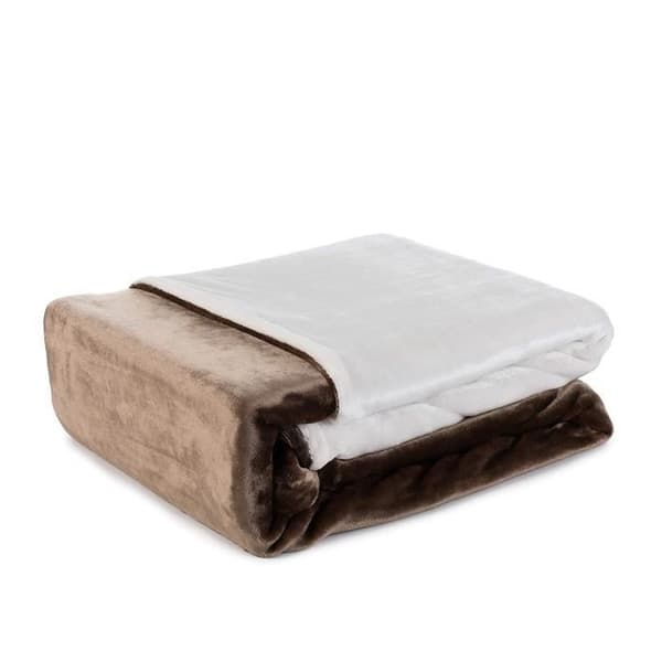 Gözze Vändbar Sänglinne, Cashmere Touch, Mikrofiber, Taupe-Wollweiß, 135 x 200 cm - 40028-71-3500