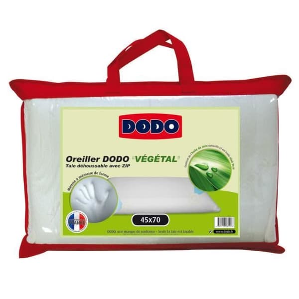 Kudde - DODO - 45x70cm - Shape memory - Aloe Vera - Naturlig ricinolja