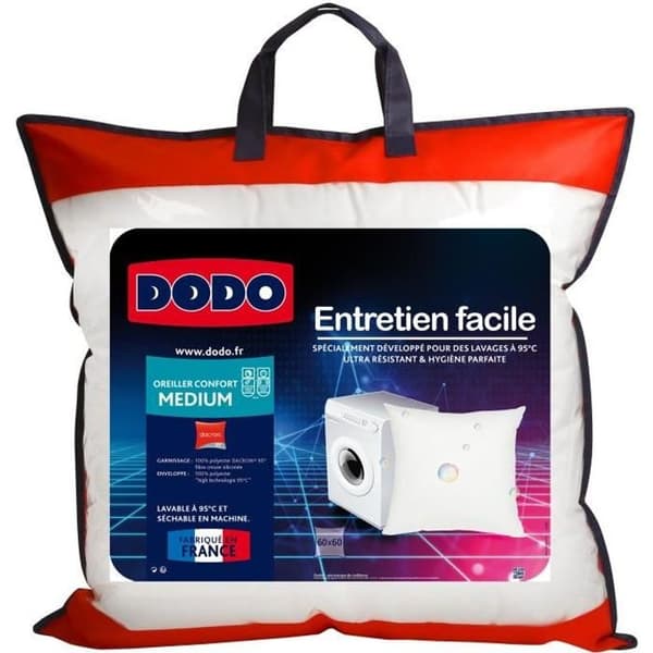 DODO Pillow Easy Care mikrofiber - 100 % högteknologisk polyester - 60 x 60 cm - Vit