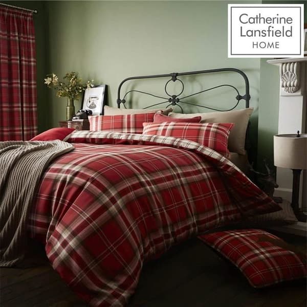 Gardiner - Catherine Lansfield - Kelso - Röd - 182.9x167.4 cm - Tartan Dubbel