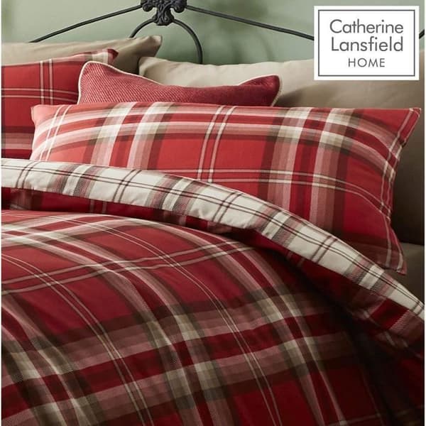 Gardiner - Catherine Lansfield - Kelso - Röd - 182.9x167.4 cm - Tartan Dubbel