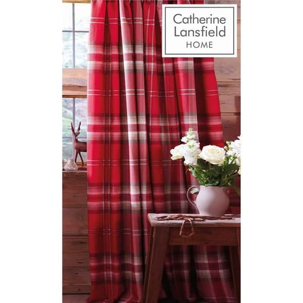 Gardiner - Catherine Lansfield - Kelso - Röd - 182.9x167.4 cm - Tartan Dubbel