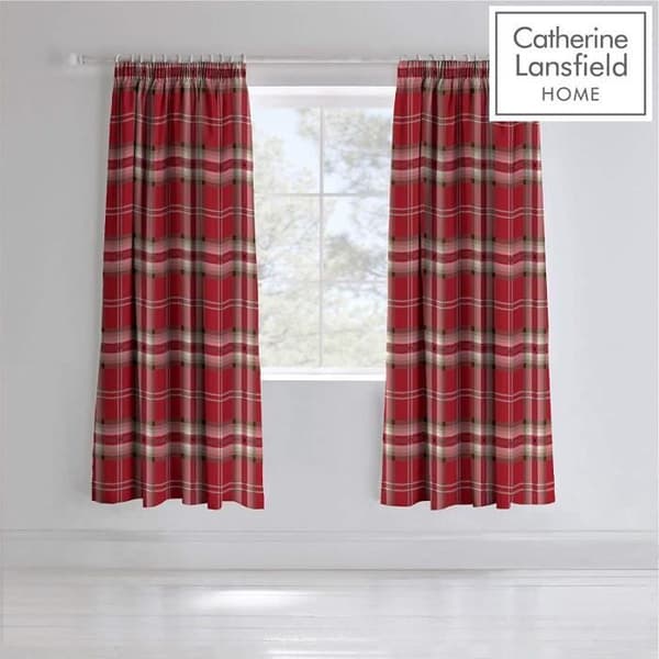 Gardiner - Catherine Lansfield - Kelso - Röd - 182.9x167.4 cm - Tartan Dubbel