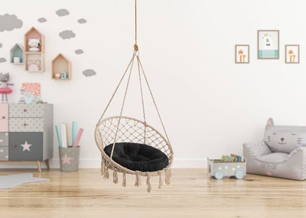 Hobbygarden - SMHCZA4 - OREILLER CIGOGNE PETITE MAISON NOIR