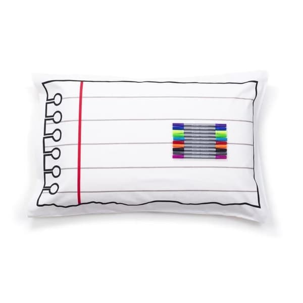 Örngott - Eat Sleep Doodle - 75x50 cm - Syntetisk - Tvättbar - Rektangulär