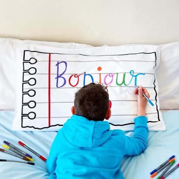 Örngott - Eat Sleep Doodle - 75x50 cm - Syntetisk - Tvättbar - Rektangulär