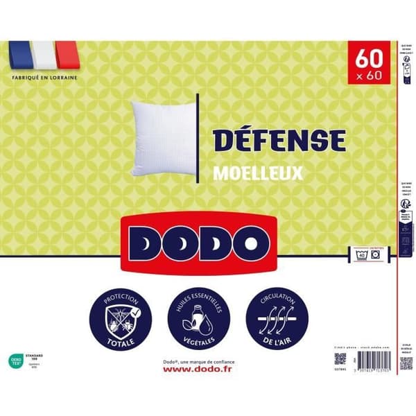 DODO - DEFENSE Pude - 60 x 60 cm - 100% polyester VOLUPT'AIR - Hvid