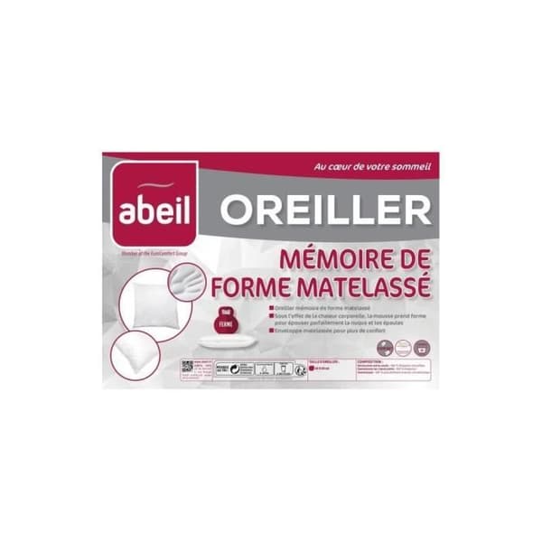 ABEIL Quiltet pude i memory foam 60x60 cm hvid