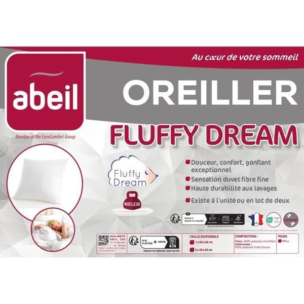 ABEIL Sæt med 2 FluffyDream puder 60 x 60 cm