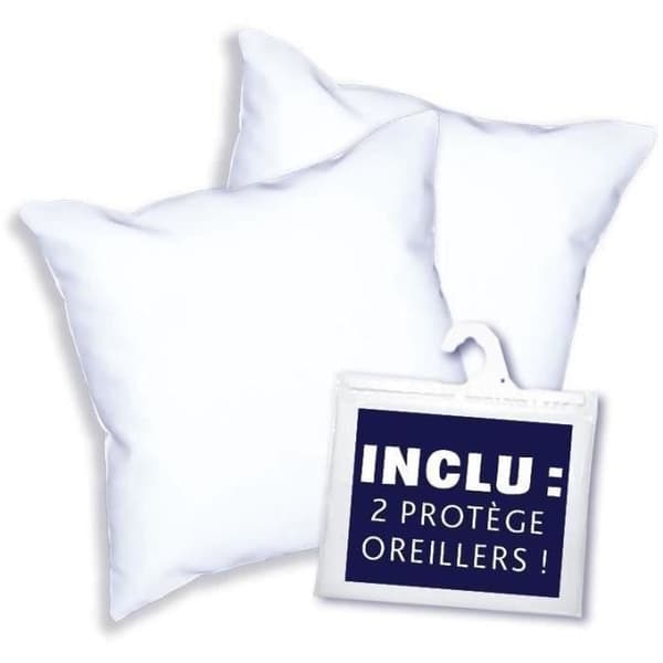 DODO 2-pack trendiga kuddar 60x60cm + 2 vattentäta kuddskydd 60x60 cm - 100% polyesterfyllning