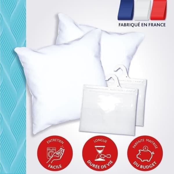 DODO 2-pack trendiga kuddar 60x60cm + 2 vattentäta kuddskydd 60x60 cm - 100% polyesterfyllning