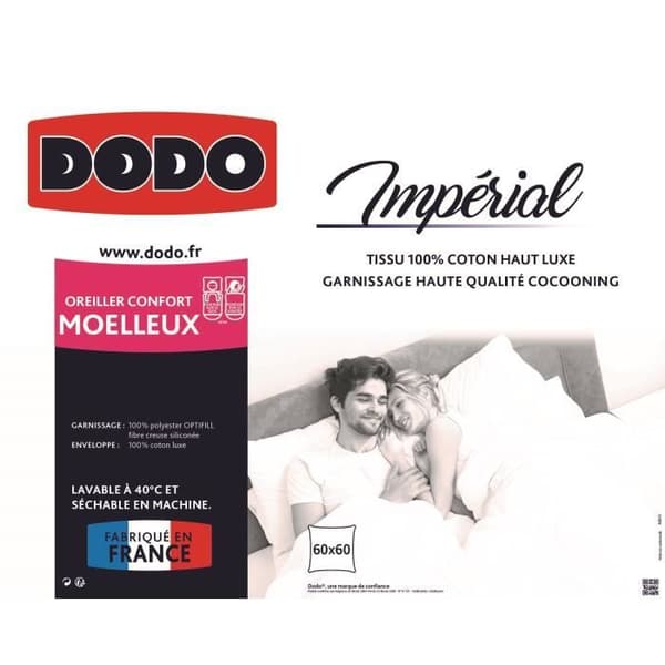 DODO Imperial mjuk kudde - 60 x 60 cm - Vit