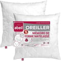 Miniatyrbillede 1 af 4: ABEIL Sæt med 2 quiltede memory foam puder - 60x60 cm - Hvid