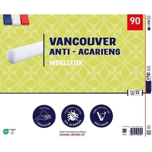 VANCOUVER 90 cm pehmuste - pölypunkkisuojattu - 100% polyesteriä - DODO