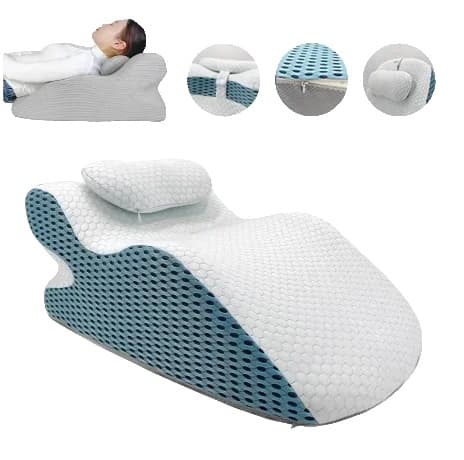 Ansiktsnedåt Kudde, Ergonomisk Design, Mångsidigt Stöd,Blå, 61 36.5 24CM