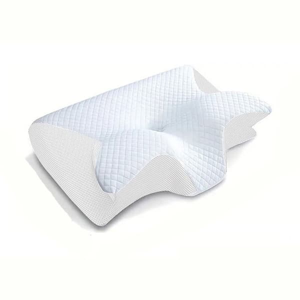 Bomclap ergonomisk nakkepude – sommerfugleformet kontureret design, blød og fast støtte Hvid