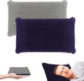 Miniatyrbild 1 av 6: Lollanda Uppblåsbar Resekudde 2-pack, Uppblåsbar Kudde i Plysch/PVC - Kompakt Kudde för Camping och Resor