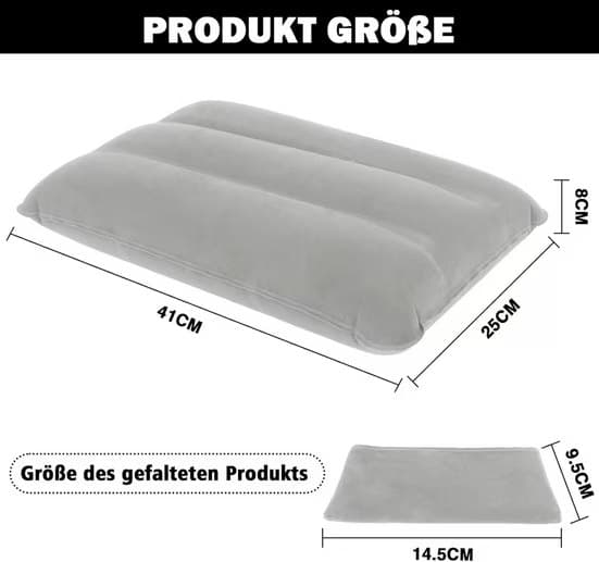Lollanda Uppblåsbar Resekudde 2-pack, Uppblåsbar Kudde i Plysch/PVC - Kompakt Kudde för Camping och Resor
