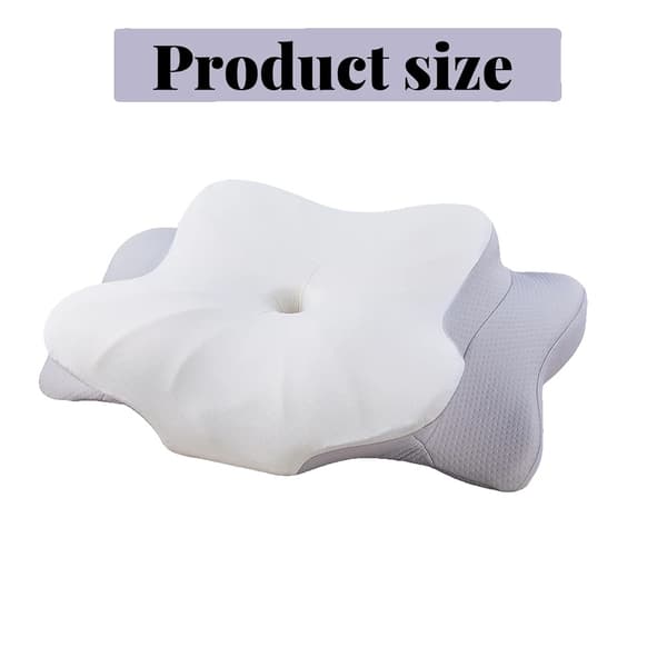 Cervikal Pude, Ergonomisk Sommerfugleform, Hukommelsesskum, Åndbart Vaskbart Betræk,HVID, EU Stik