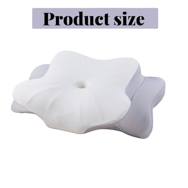 Solblomstformet, hukommelsesskumsfyld, grå og hvid farve, ergonomisk design,Pude