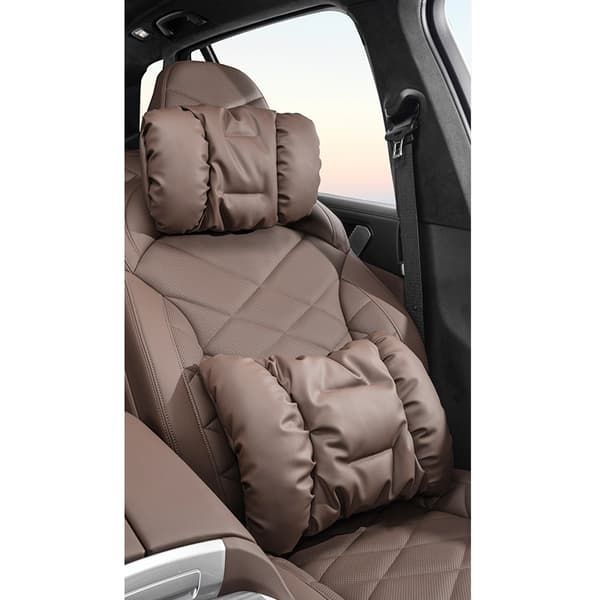 INF Bil Lumbar Support Cushion Pillow Set - Hodestøtte + Lumbar Brun