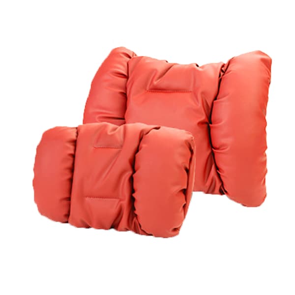 INF Bil Lumbar Support Cushion Pillow Set - Hodestøtte + Lumbar Rød